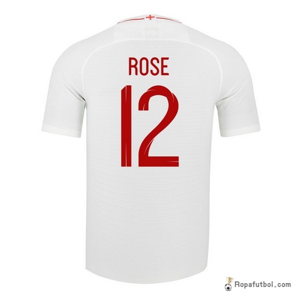 Camiseta Inglaterra Replica Primera Ropa Rose 2018 Blanco